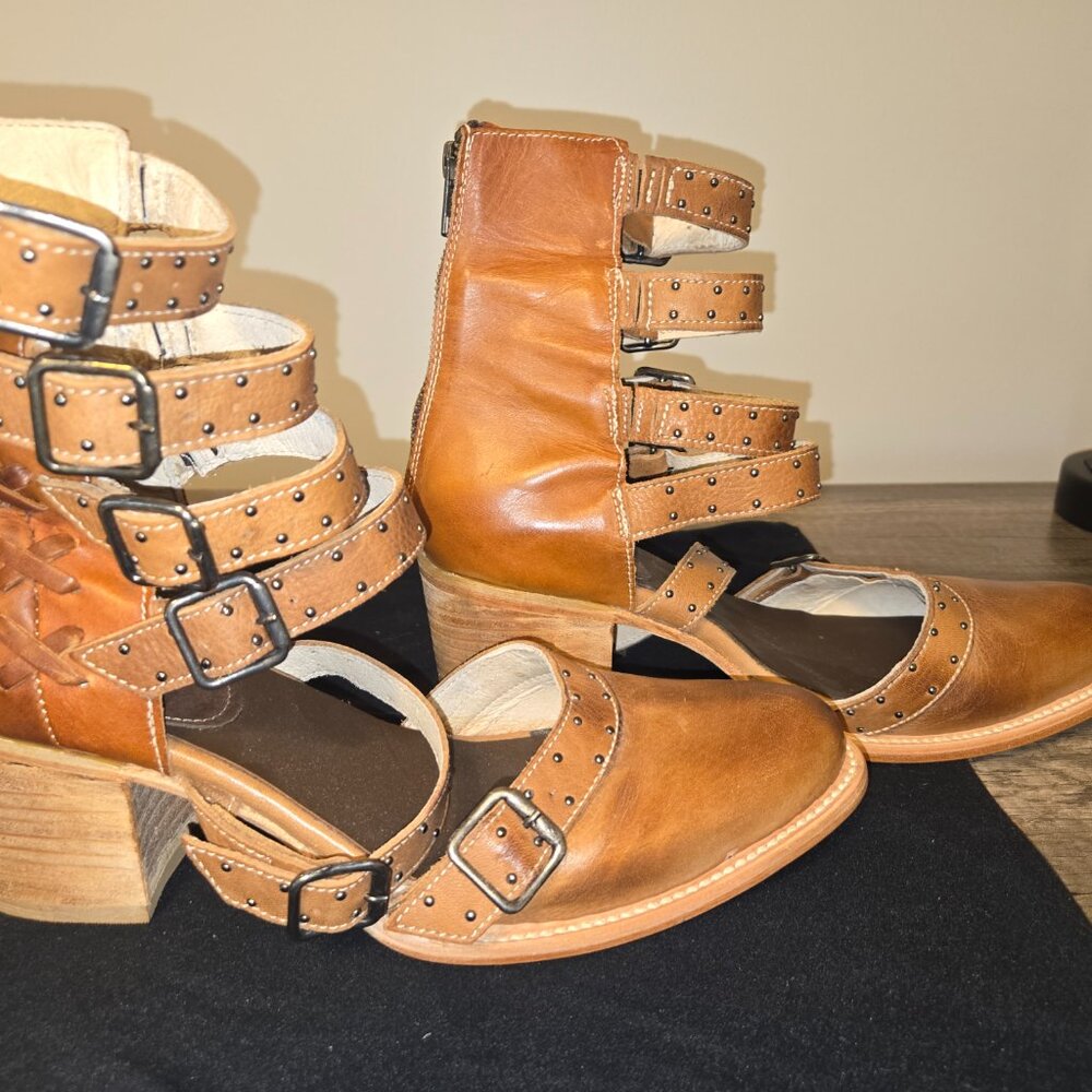 🦅 Freebird by Steven "Salty" Multi-Strap Leather Boots Size 10🦅 - Picture 6 of 7